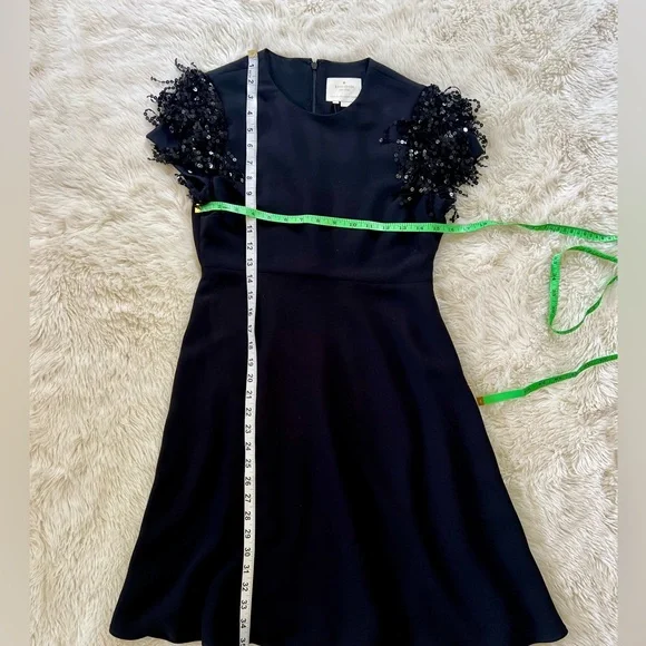 KATE SPADE NWOT Sequin Fringe Black Swing Dress Size 0 - Picture 15 of 15